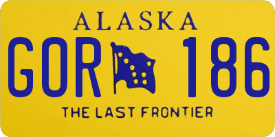 AK license plate GOR186