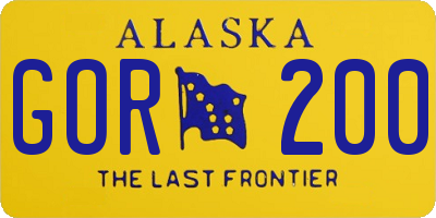 AK license plate GOR200
