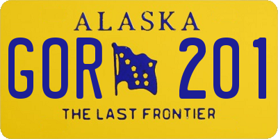 AK license plate GOR201