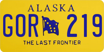 AK license plate GOR219