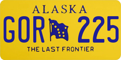 AK license plate GOR225