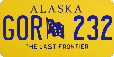 AK license plate GOR232