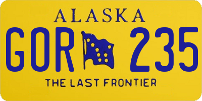 AK license plate GOR235
