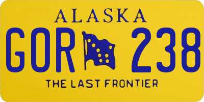 AK license plate GOR238