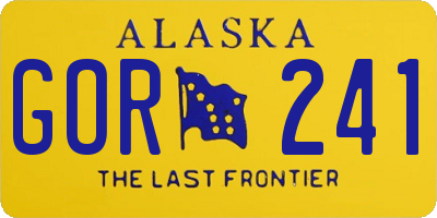 AK license plate GOR241
