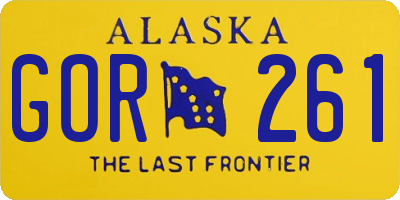 AK license plate GOR261