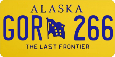 AK license plate GOR266