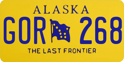 AK license plate GOR268