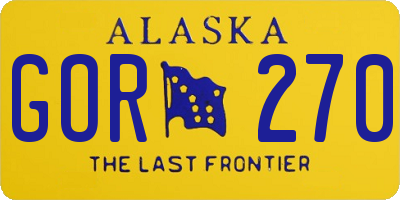 AK license plate GOR270