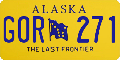 AK license plate GOR271