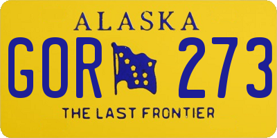 AK license plate GOR273