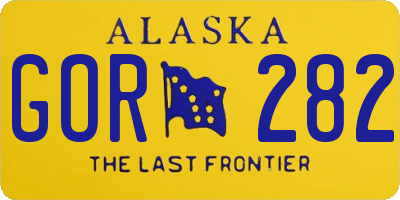 AK license plate GOR282