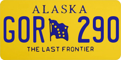 AK license plate GOR290