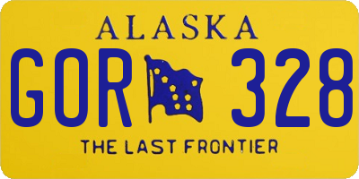 AK license plate GOR328
