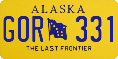 AK license plate GOR331