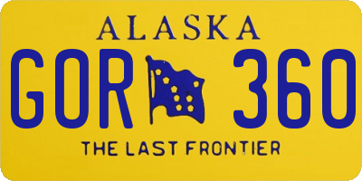 AK license plate GOR360