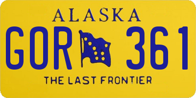 AK license plate GOR361
