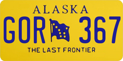AK license plate GOR367