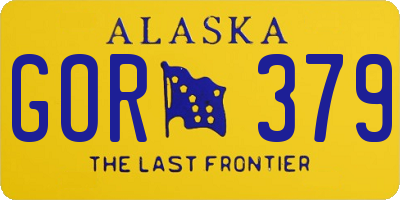 AK license plate GOR379