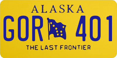 AK license plate GOR401