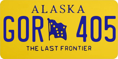 AK license plate GOR405