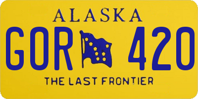 AK license plate GOR420