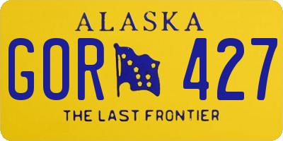 AK license plate GOR427
