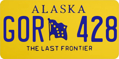 AK license plate GOR428