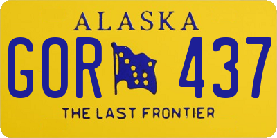 AK license plate GOR437