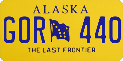 AK license plate GOR440
