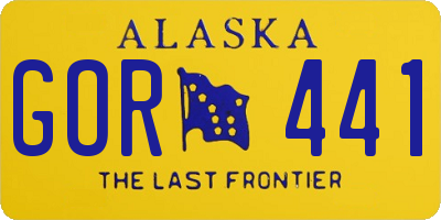 AK license plate GOR441