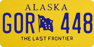 AK license plate GOR448