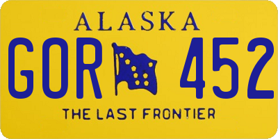 AK license plate GOR452