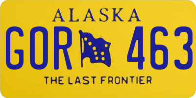 AK license plate GOR463