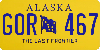 AK license plate GOR467