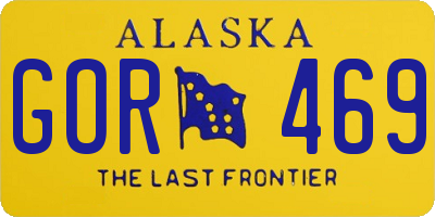 AK license plate GOR469