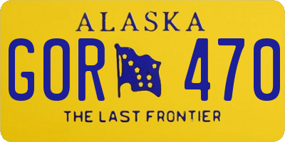 AK license plate GOR470