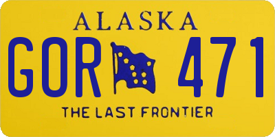 AK license plate GOR471