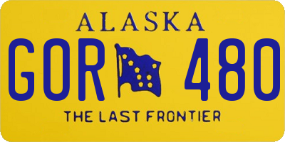 AK license plate GOR480