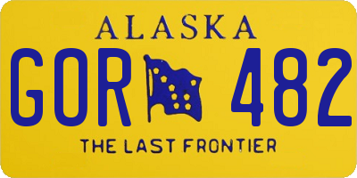 AK license plate GOR482