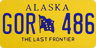 AK license plate GOR486