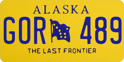 AK license plate GOR489