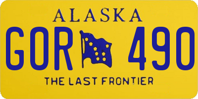 AK license plate GOR490
