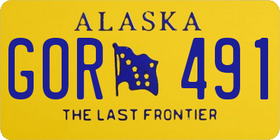 AK license plate GOR491