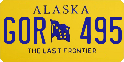AK license plate GOR495