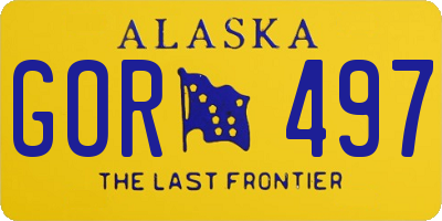 AK license plate GOR497