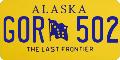 AK license plate GOR502