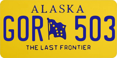 AK license plate GOR503