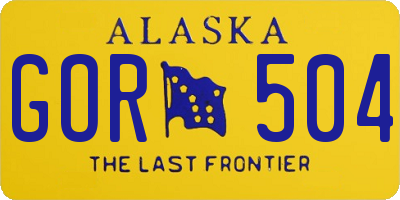 AK license plate GOR504