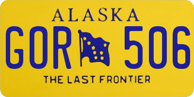 AK license plate GOR506